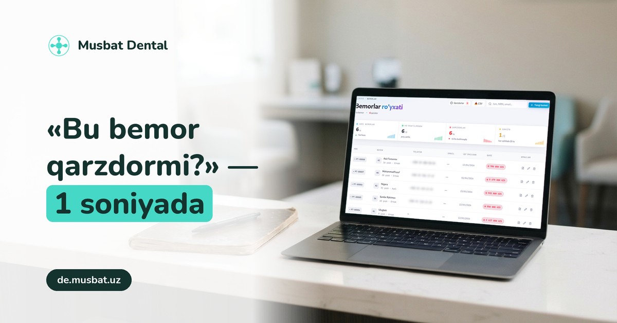 "Bu bemor bizga qarzdormi?" — javob berish uchun necha daqiqa ketadi?