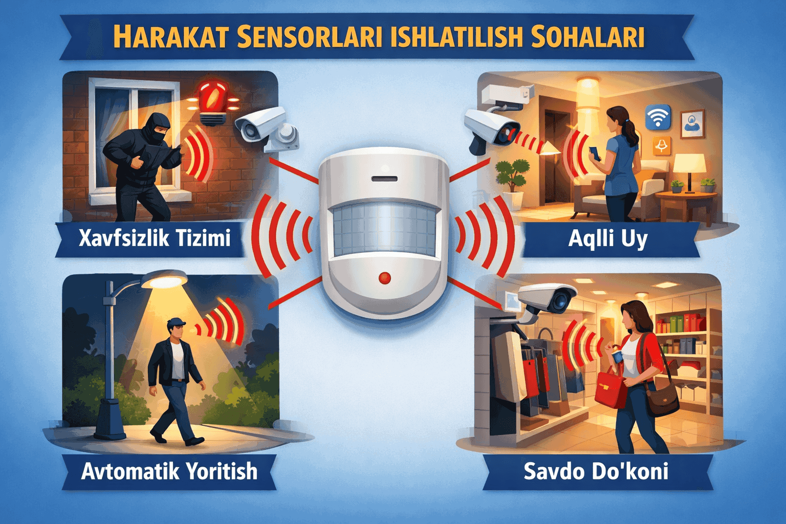 Harakat sensorlari ishlatilish sohalari 