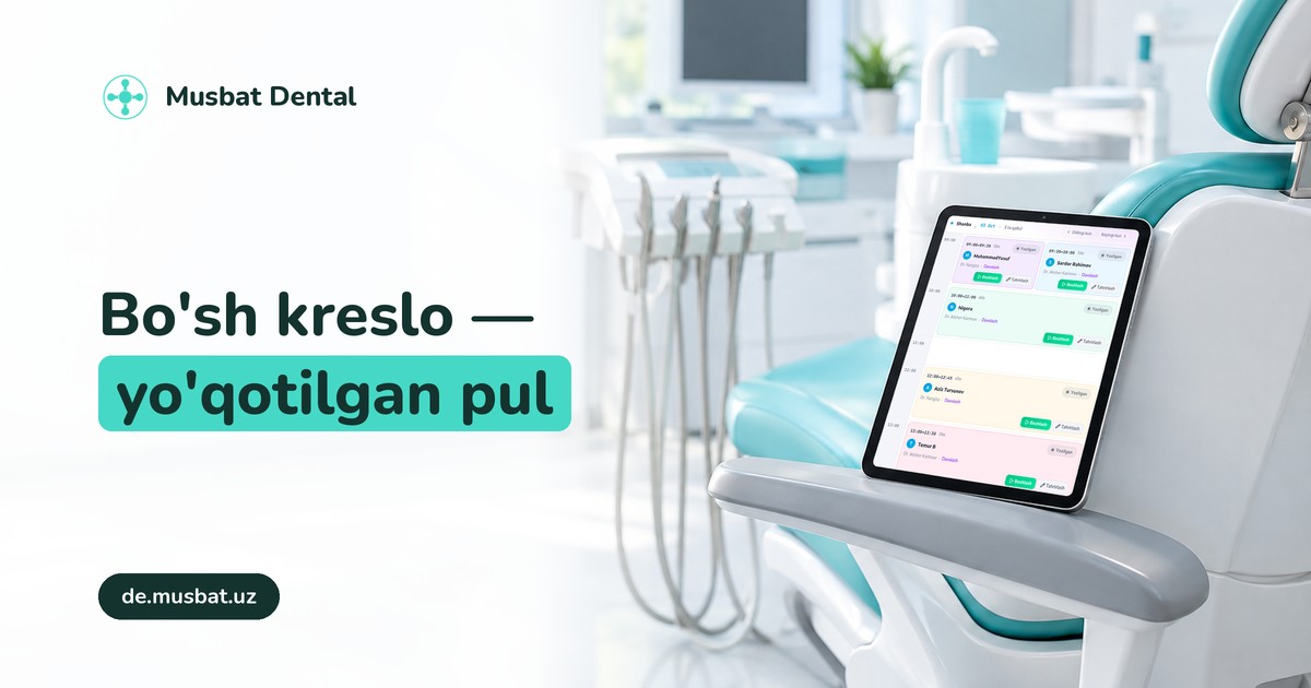 Kelmagan bemor — bo'sh kreslo. Bo'sh kreslo — yo'qotilgan pul